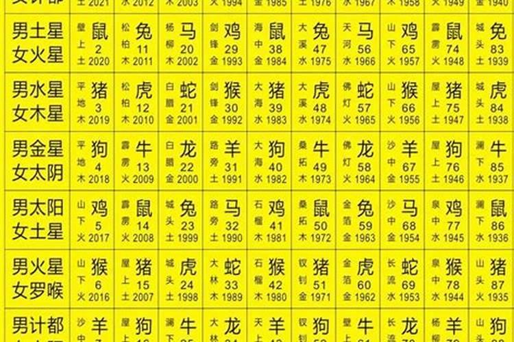 12属相年龄表2019