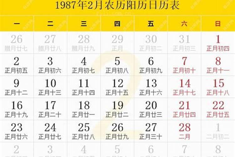 1987年农历12月20五行属相