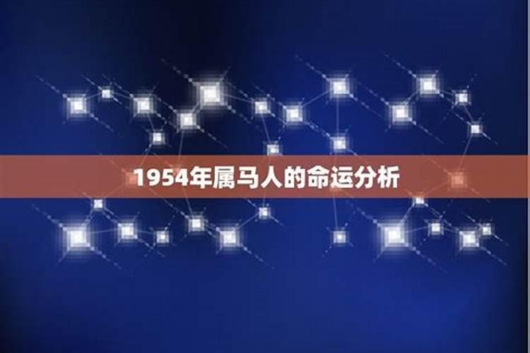 1954年属马的人什么命