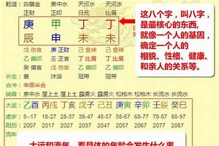 八字和大运流年的排法