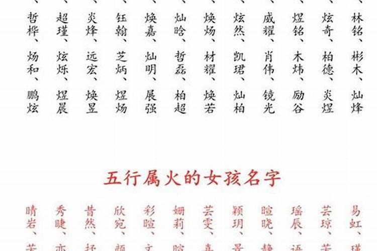 起名字五行属火的字大全