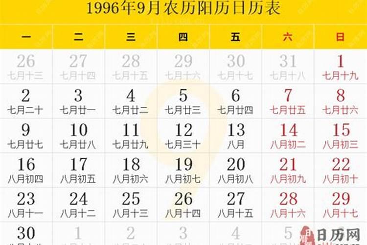 1996年农历9月27生日什么星座