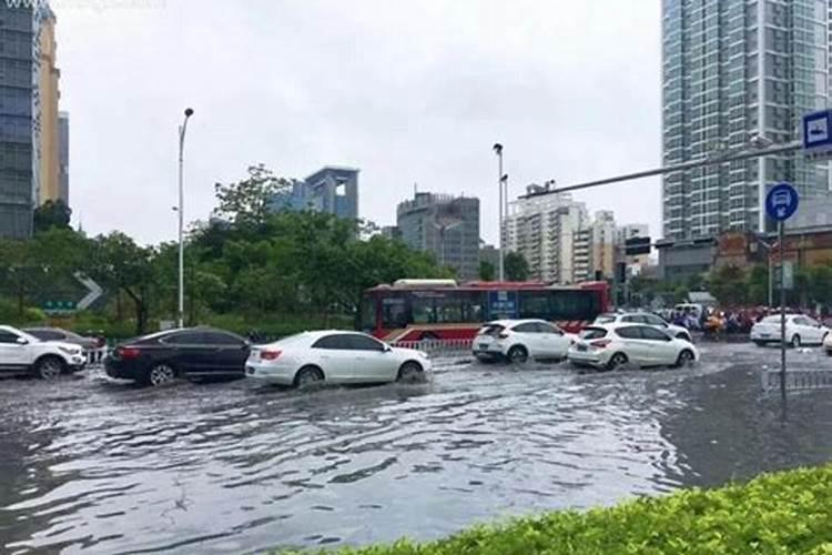 梦见发大水被困在路上