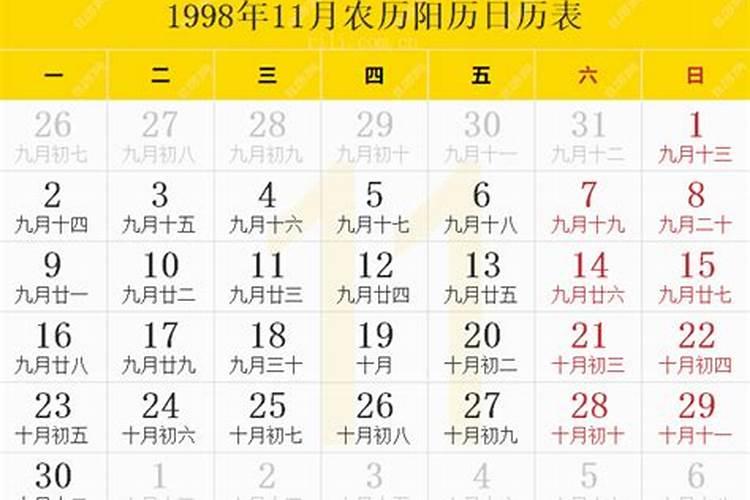 农历1998年11月23日什么星座