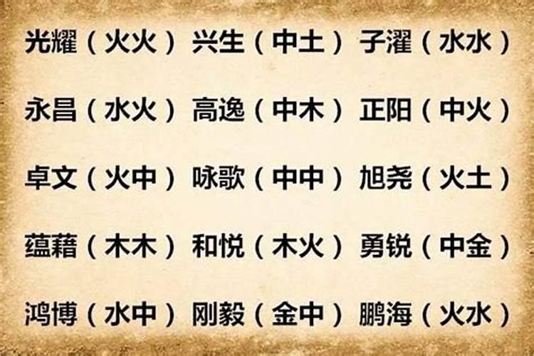 五行属金的取名用字大全