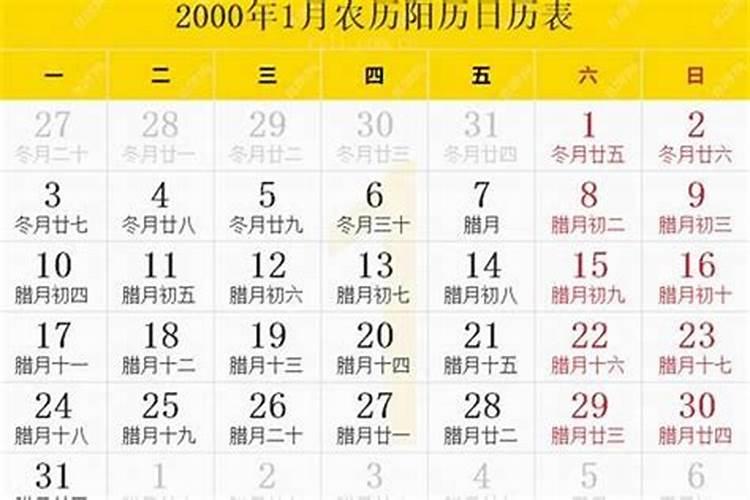 阳历2000年1月属什么