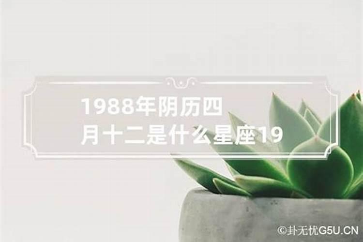 1988年农历四月初一是什么星座