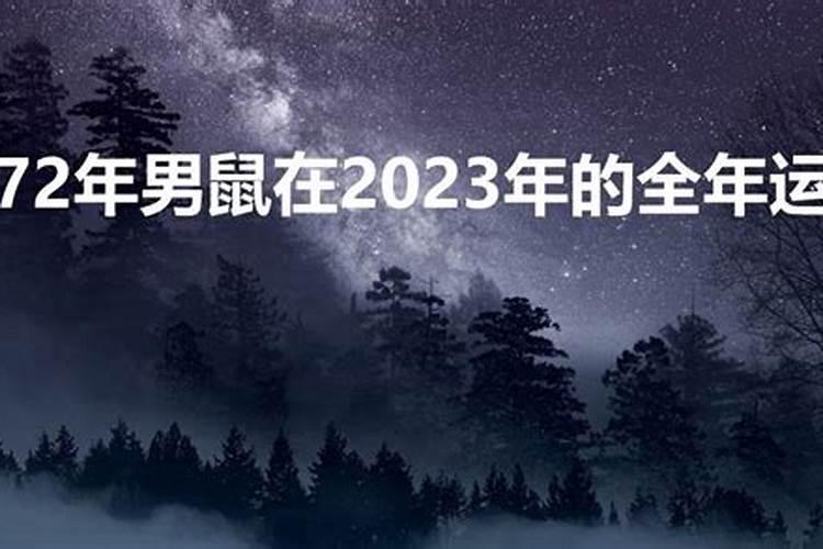 72年属鼠男2023年的运程男