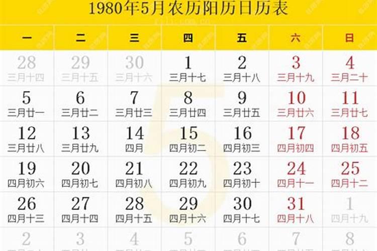 1980年农历五月出生今年运势