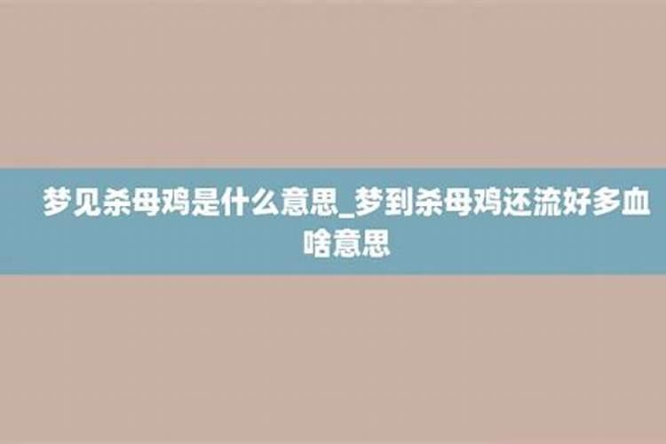 梦见我杀了一只公鸡