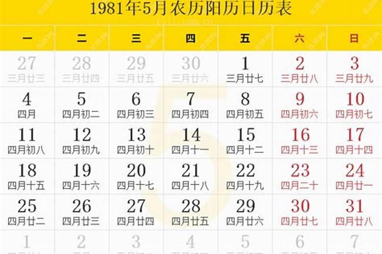 1981年7月26日阴历