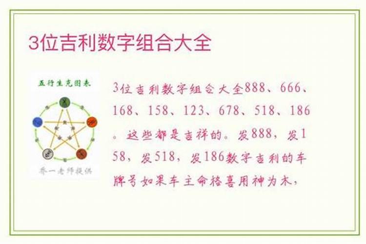 幸运三位数字组合