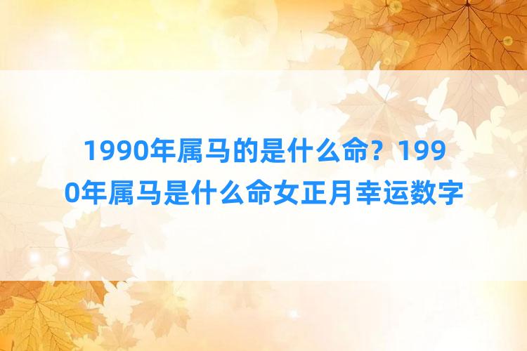 1990年属马的是什么命？1990年属马是什么命女正月幸运数字