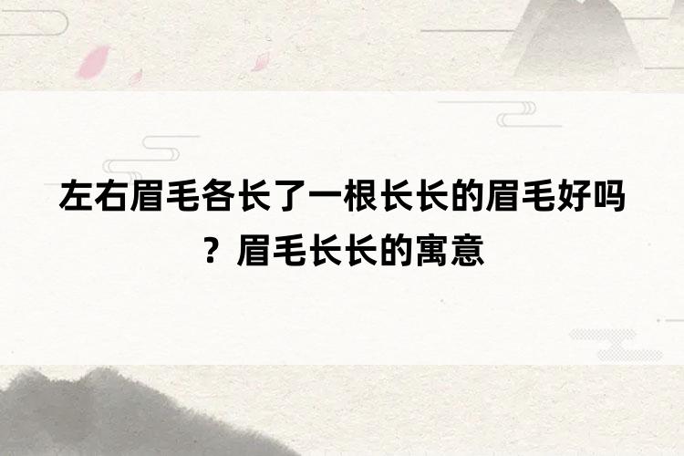 左右眉毛各长了一根长长的眉毛好吗？眉毛长长的寓意