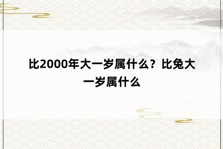 比2000年大一岁属什么？比兔大一岁属什么