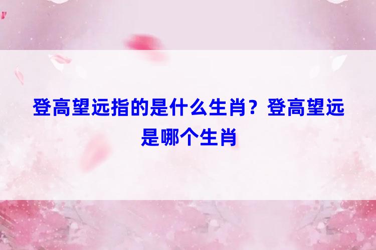 登高望远指的是什么生肖？登高望远是哪个生肖